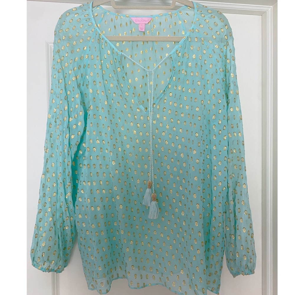 Lilly Pulitzer Teal Summer Top